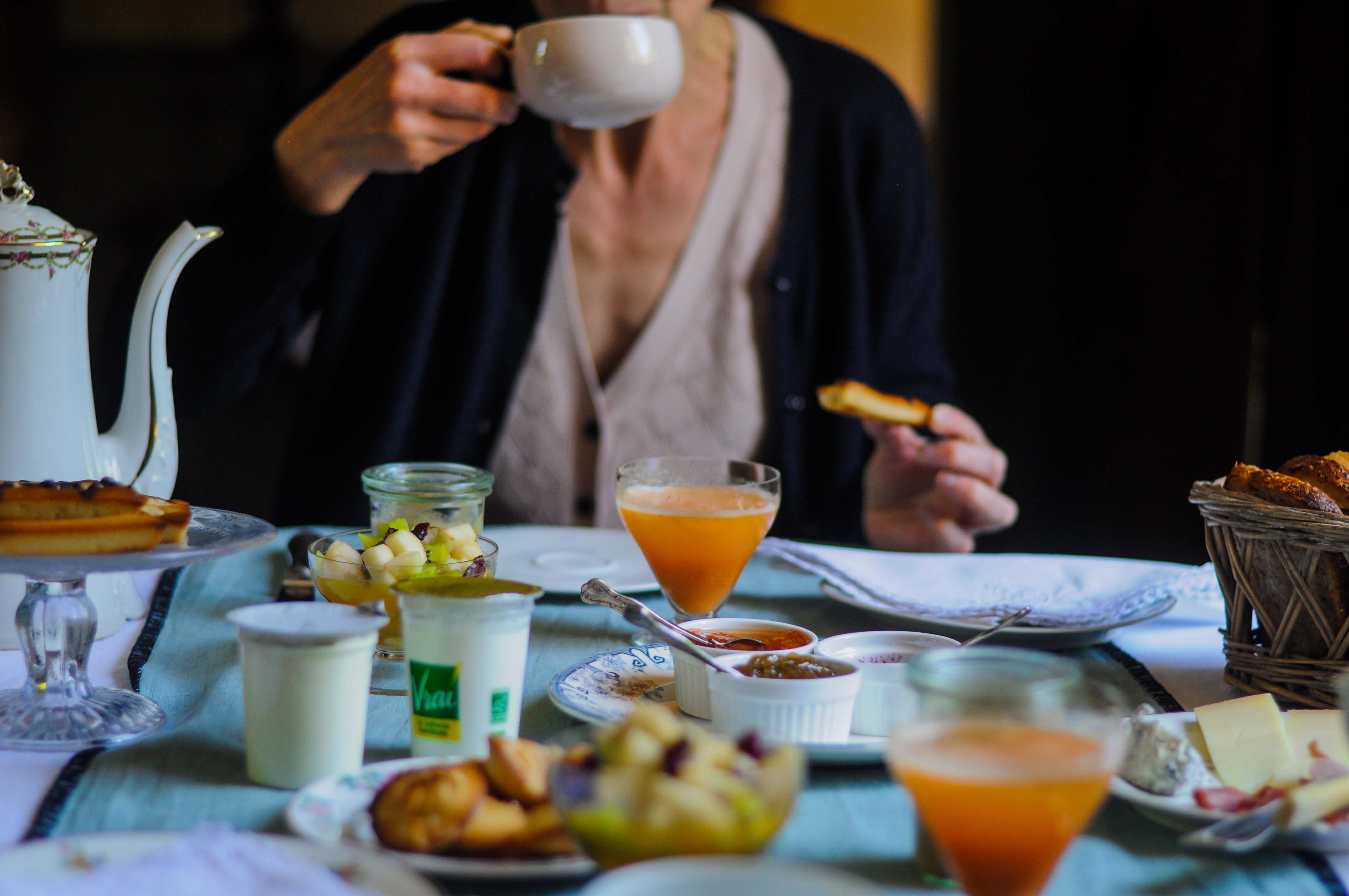 Breakfasts served at the Manoir de la Villeneuve A full breakfast, with homemade, sweet and savoury